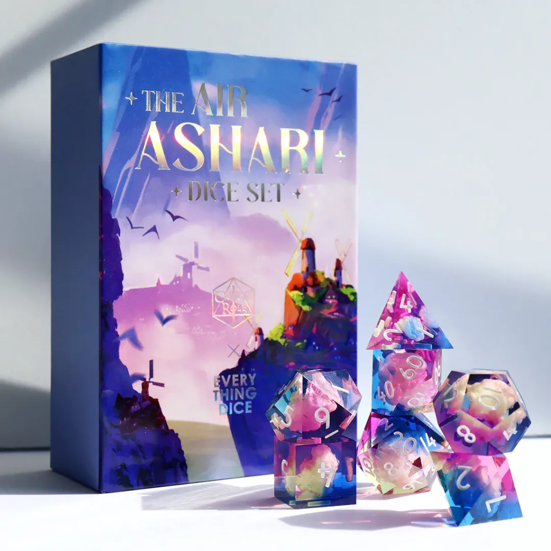 Critical Role Air Ashari Dice Set- Dice And Dice Bags