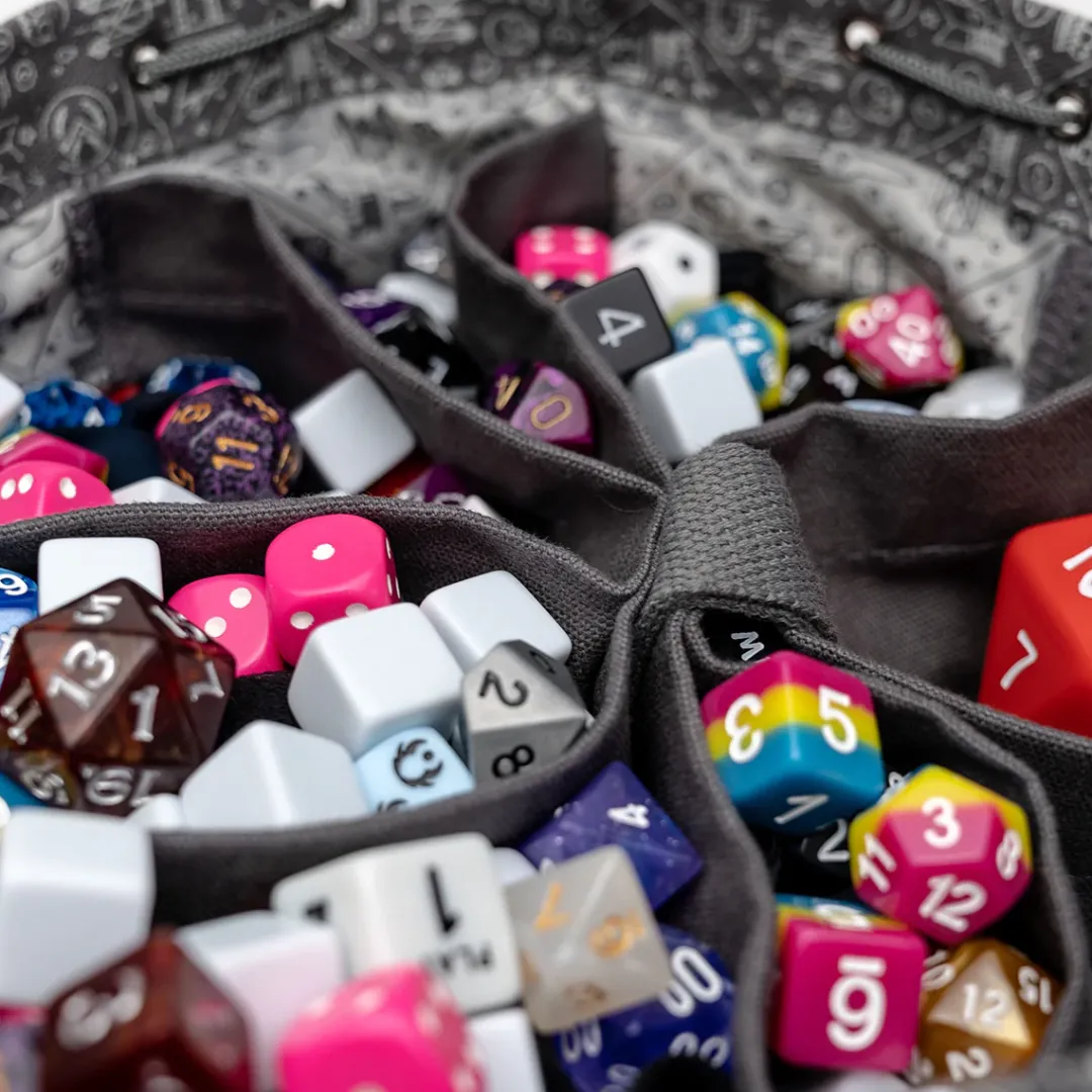 Critical Role Bailey's Gray Dice Bag of Hoarding- Dice And Dice Bags