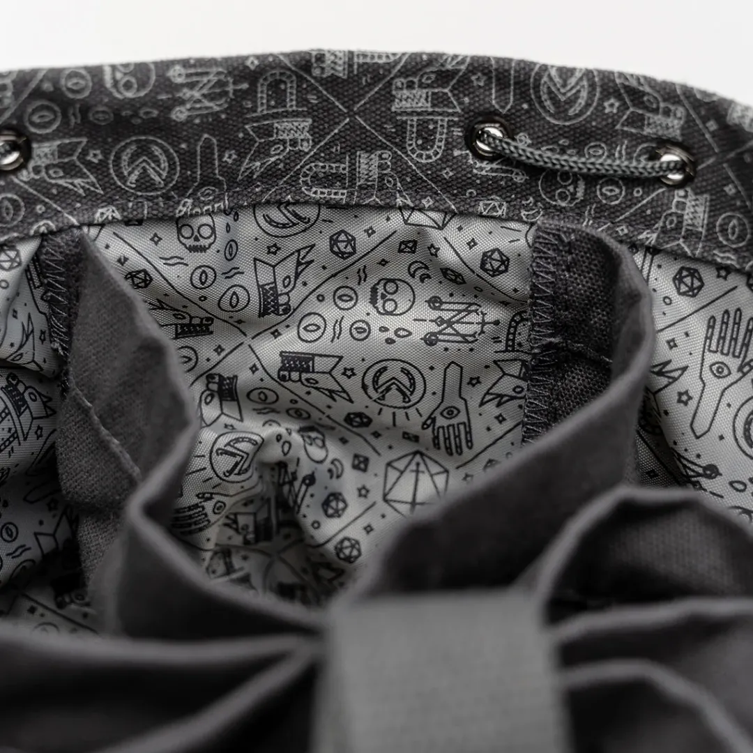 Critical Role Bailey's Gray Dice Bag of Hoarding- Dice And Dice Bags