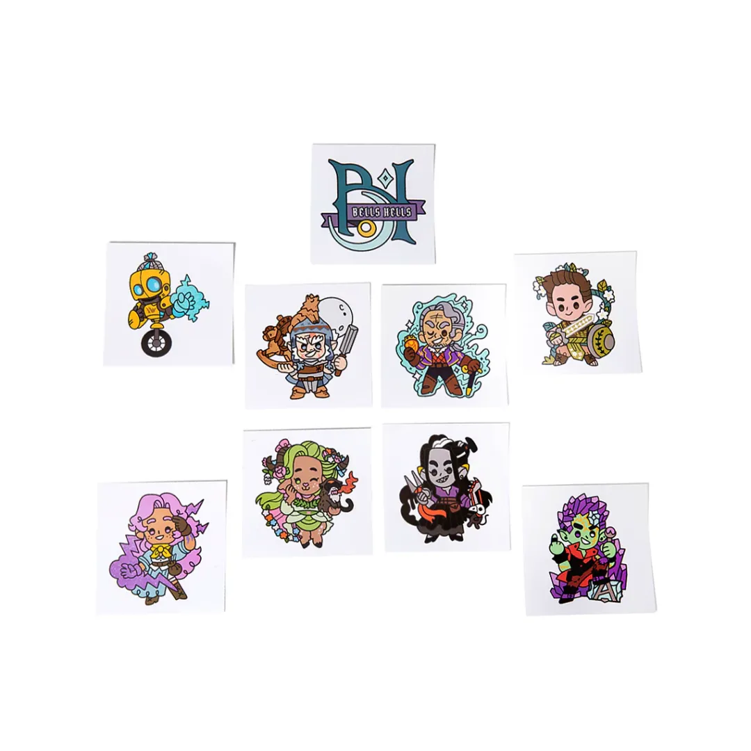 Critical Role Bells Hells Chibi Vinyl Decals Set 9-Pack- Decals And Stickers