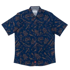 Critical Role Mighty Nein Weapons Button Down Short Sleeve Shirt- Polo & Button Down Shirts