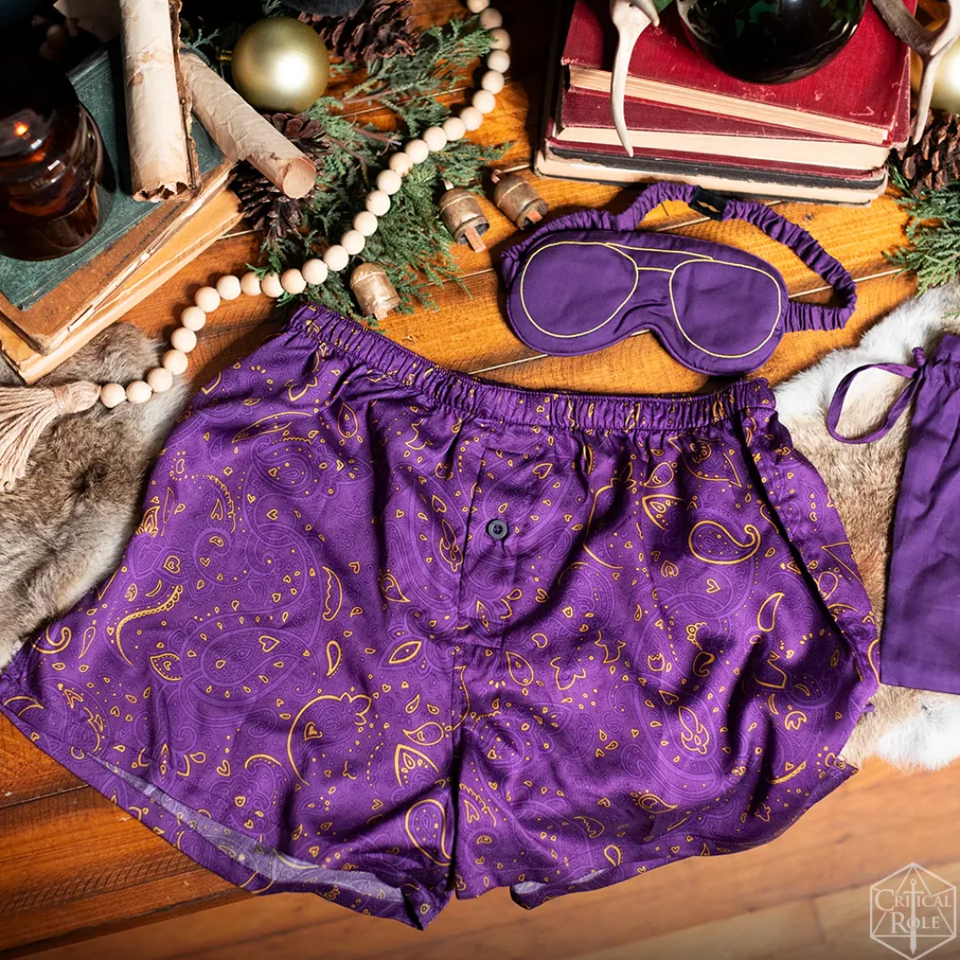 Critical Role Vox Machina Collection: Scanlan Shorthalt Boxers & Sleep Mask Set- Pajamas & Robes|Headwear