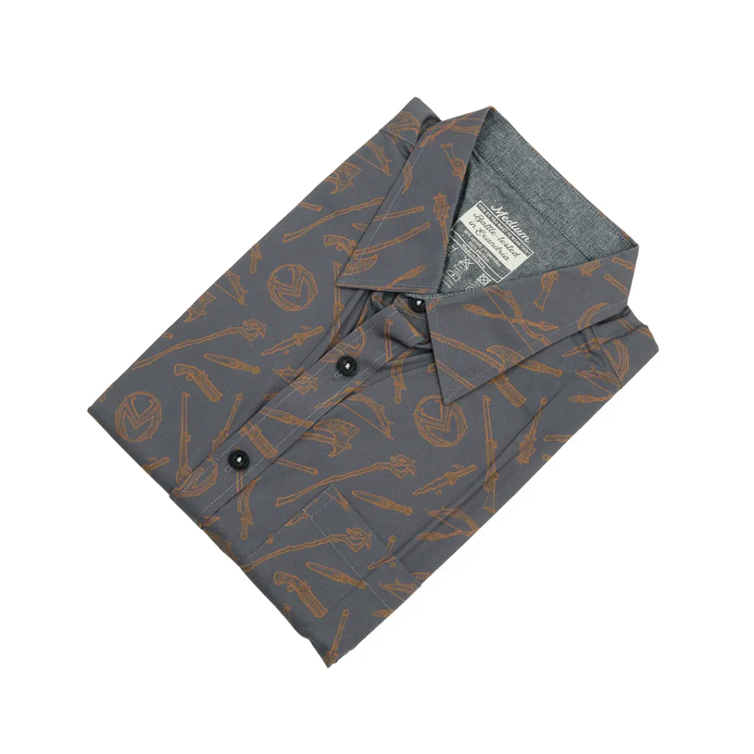Critical Role Vox Machina Weapons Button Down Short Sleeve Shirt- Polo & Button Down Shirts