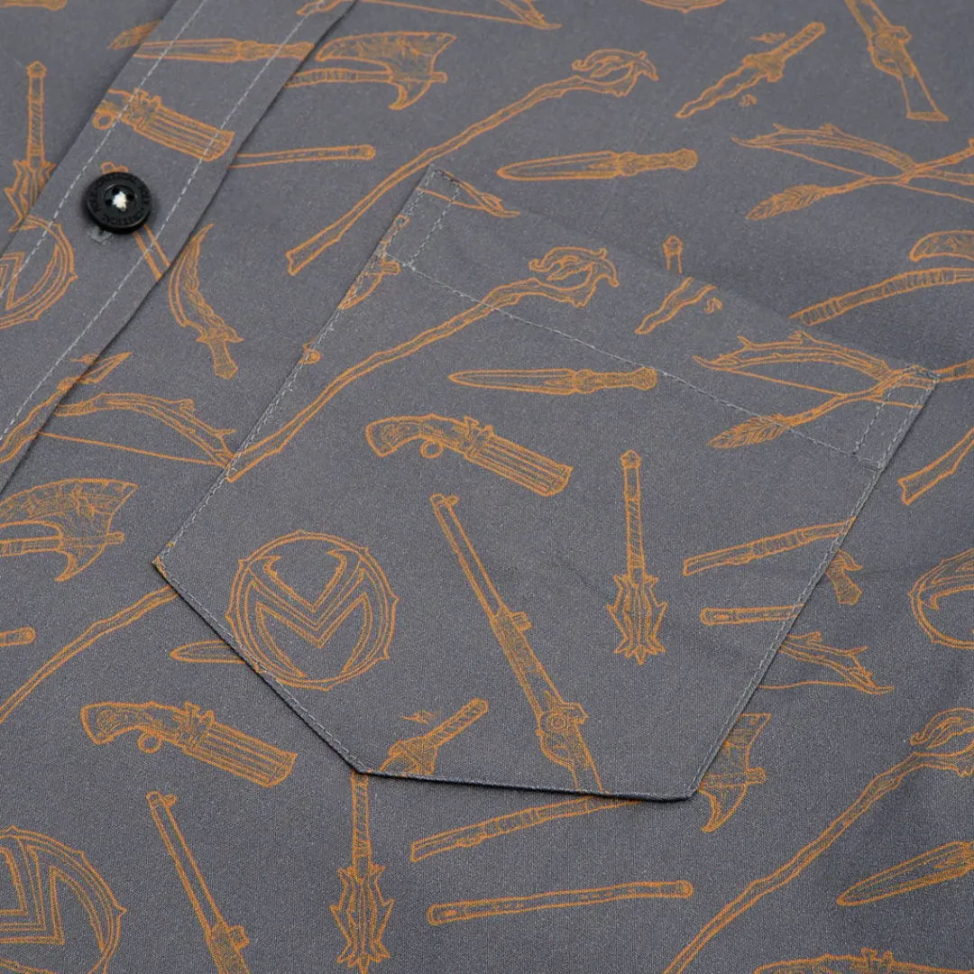 Critical Role Vox Machina Weapons Button Down Short Sleeve Shirt- Polo & Button Down Shirts